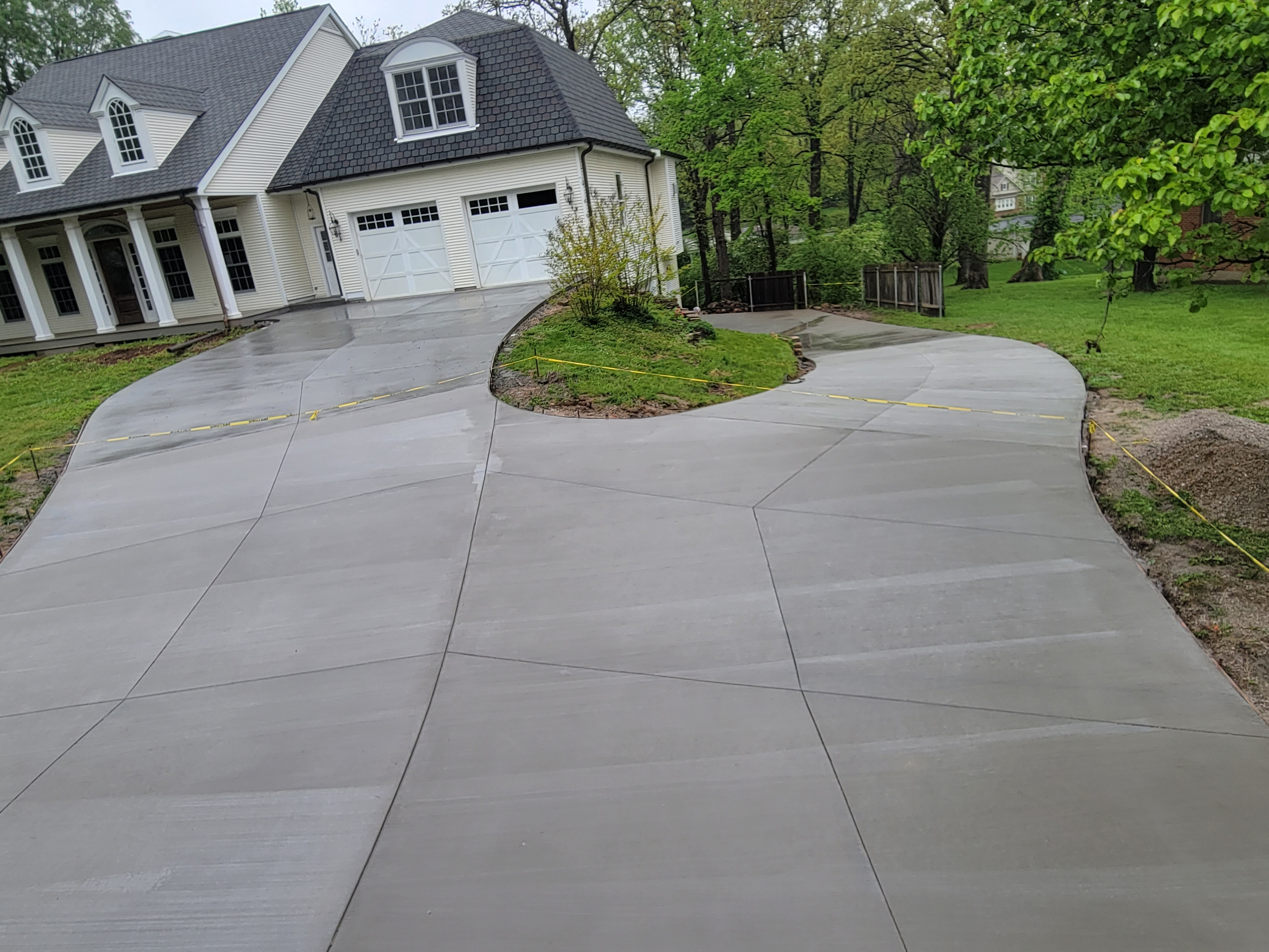 Custom concrete driveway