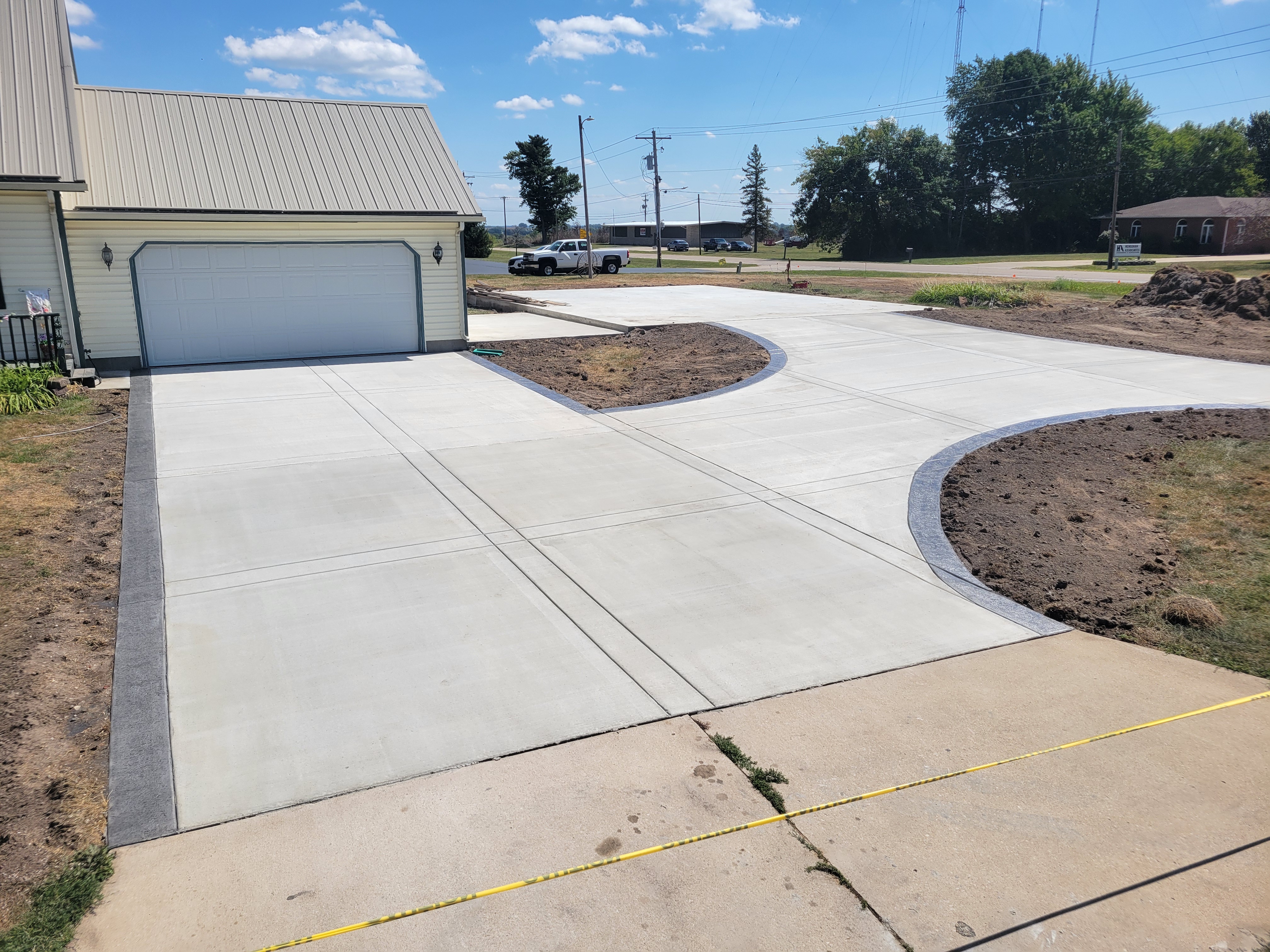 Stamped concrete driveway
