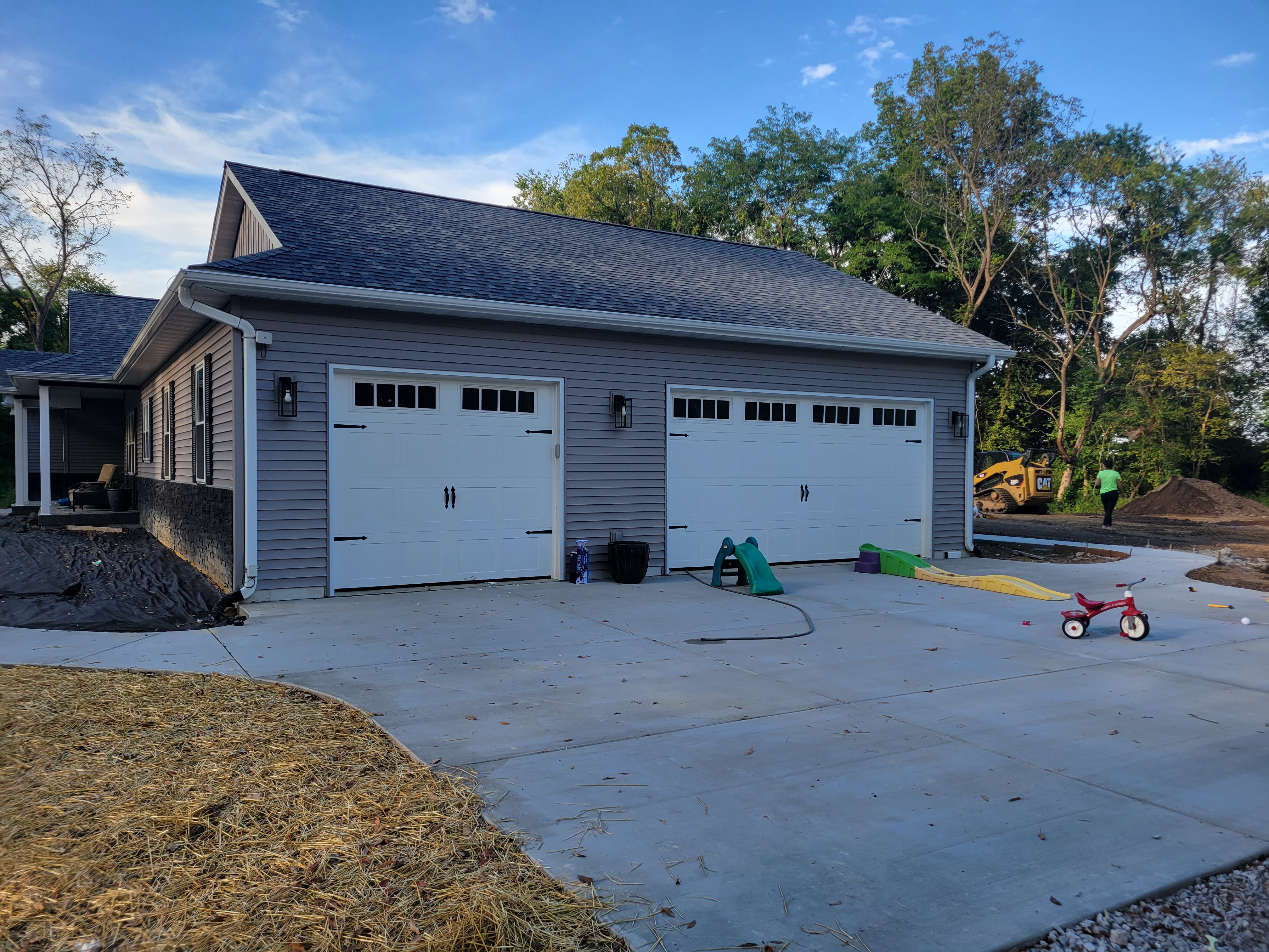 Stamped concrete driveway