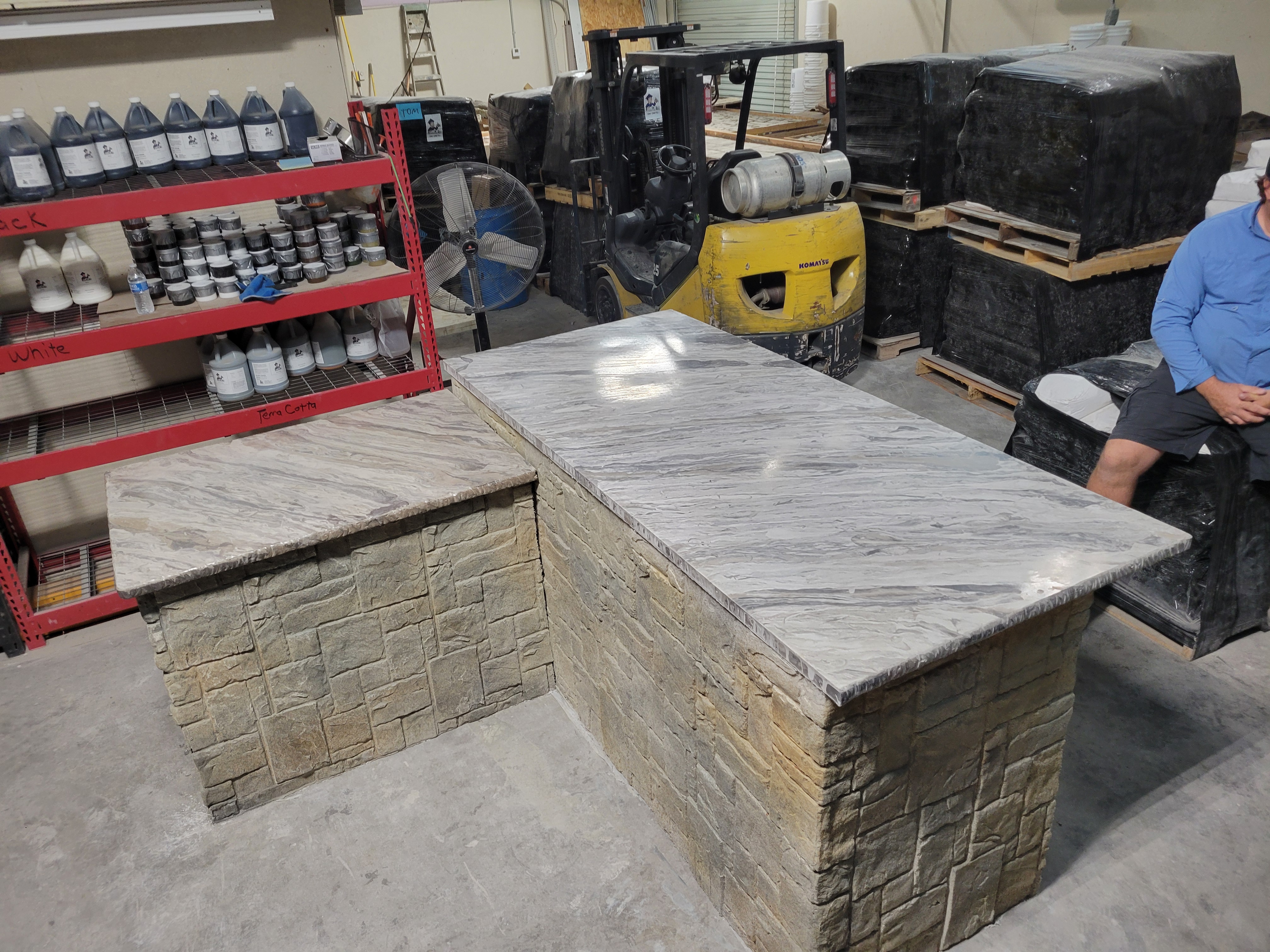 Outdoor kitchen and grill area