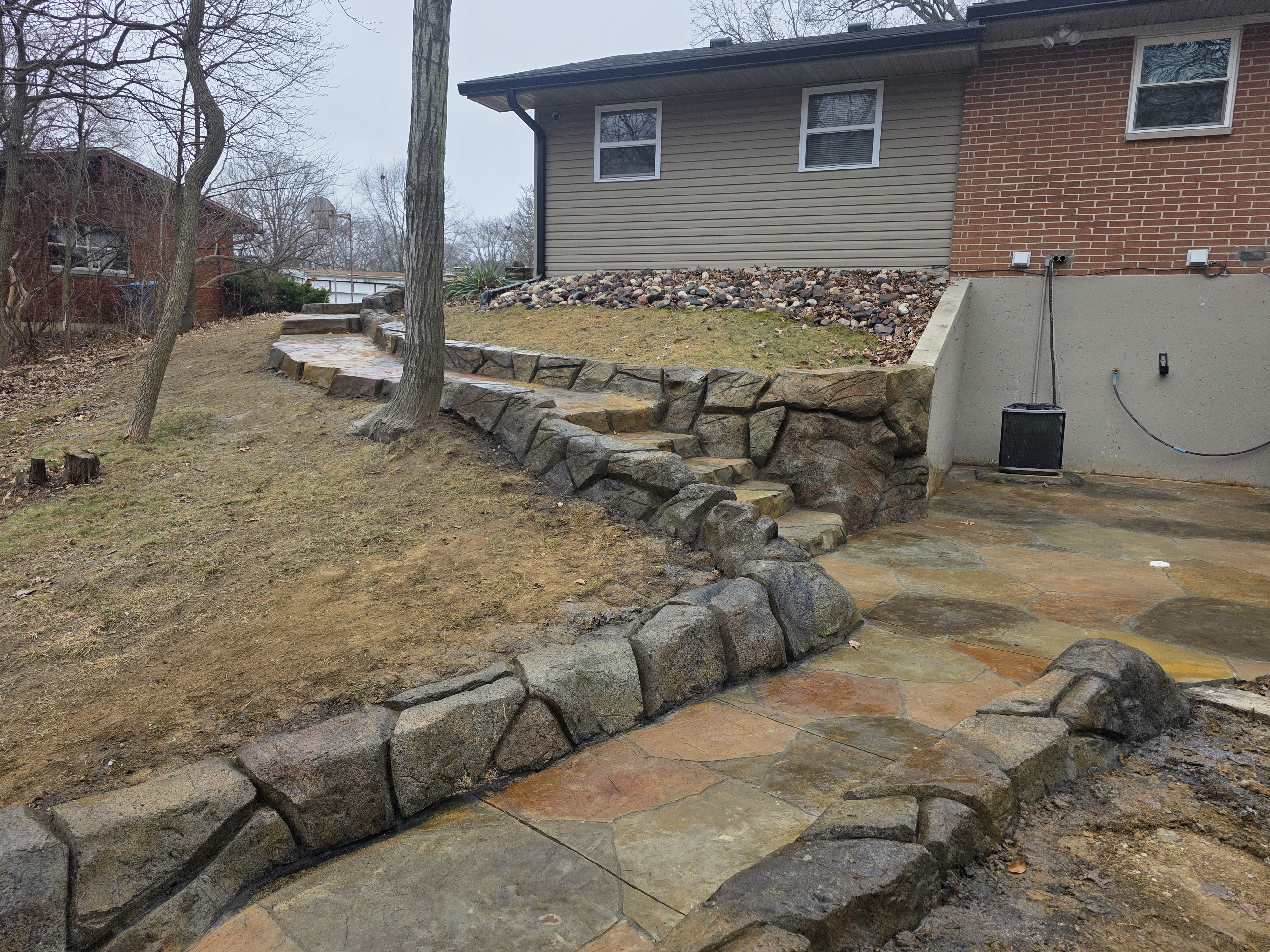Stamped concrete patio