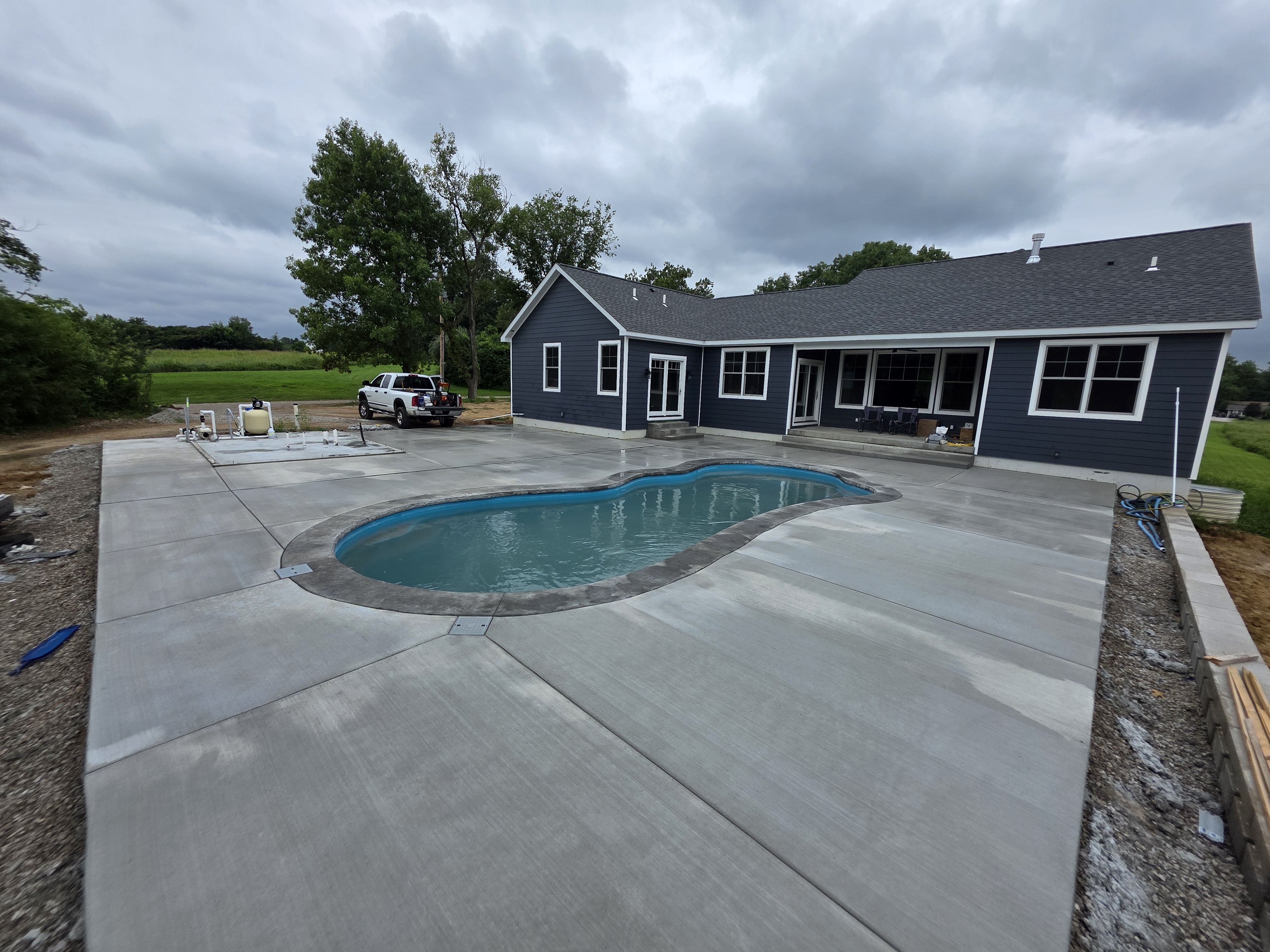 Stamped concrete patio