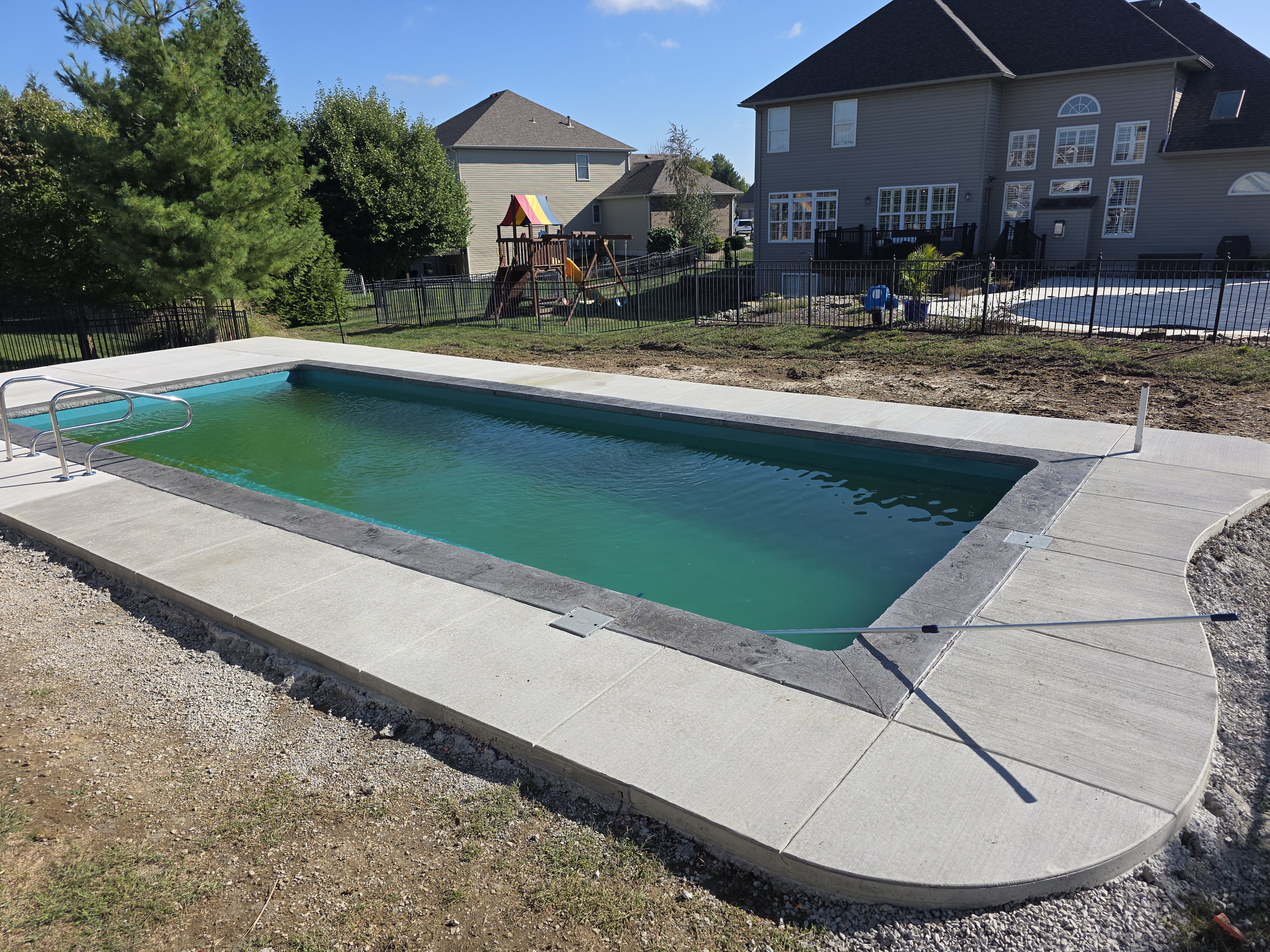 Custom concrete patio