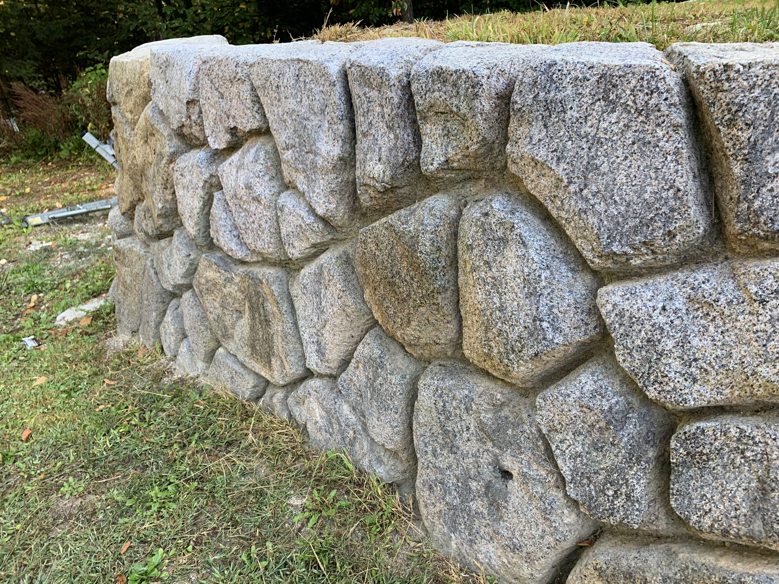 Carved retaining wall